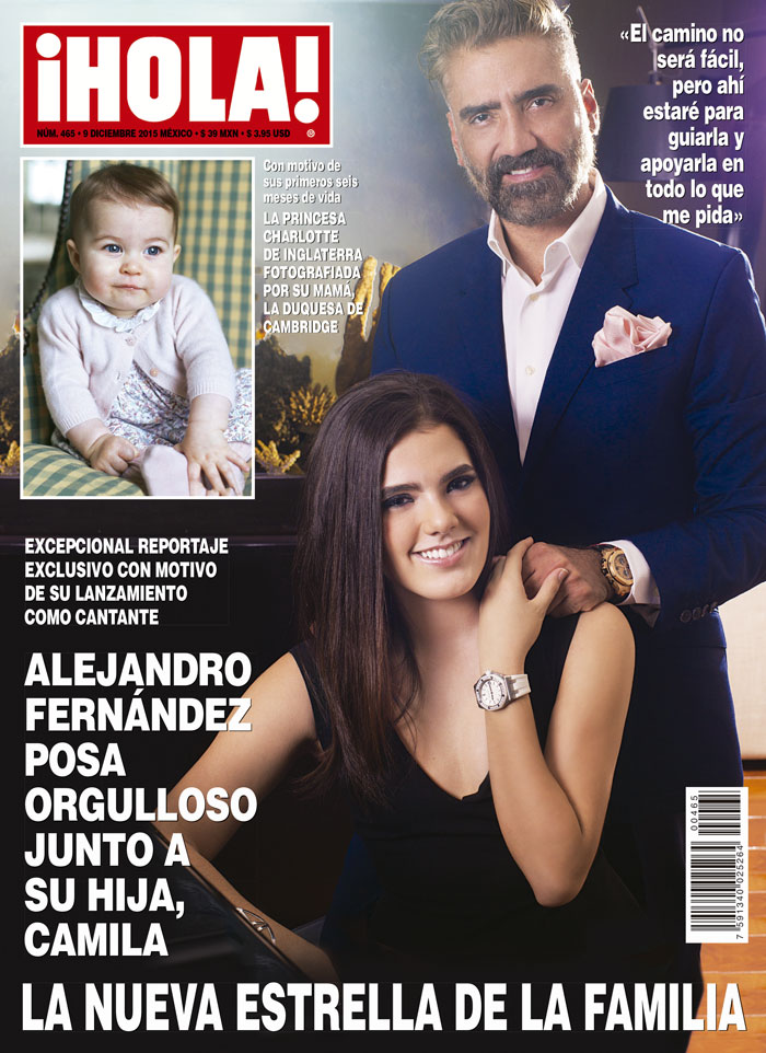 Esta semana en ¡HOLA!, Alejandro Fernández posa orgulloso junto a su hija, Camila, la nueva estrella de la familia 