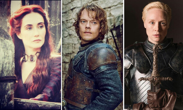 Lady Brienne de Tarth, Theon Greyjoy y Melisandre
