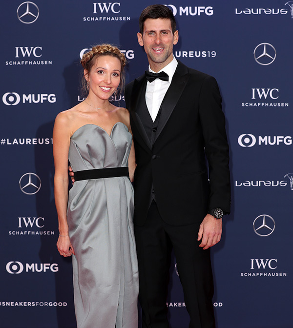 Novak Djokovic y su esposa Jelena