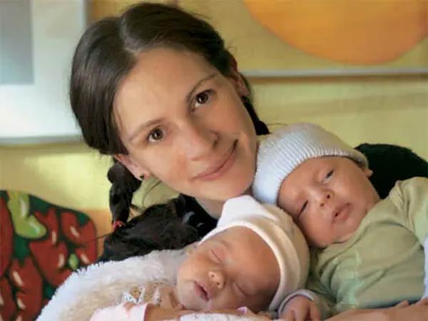 Julia Roberts con sus hijos mellizos