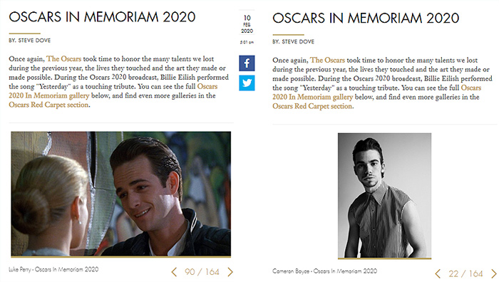 La Academia responde a la ausencia de Luke Perry y Cameron Boyce en el In Memoriam de los Oscar