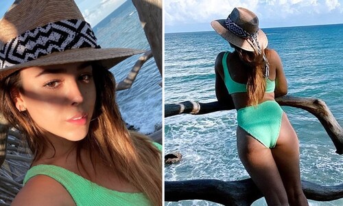 El bikini tejido que resaltó la silueta de Danna Paola en Tulum
