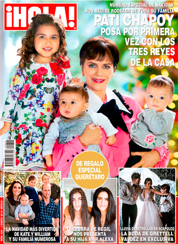 Pati Chapoy y sus tres nietos en la portada de ¡HOLA!