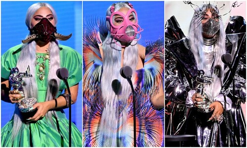 Los mil y un cubrebocas de Lady Gaga en los MTV VMAs 2020