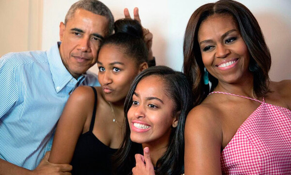 Barack, Michelle, Sasha y Malia Obama
