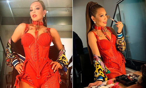 El sexy corsé rojo con el que Thalía paralizó las redes