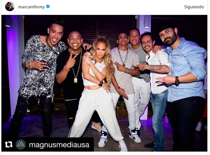 ¡Familia moderna! JLo, Alex Rodríguez y Marc Anthony posan ...