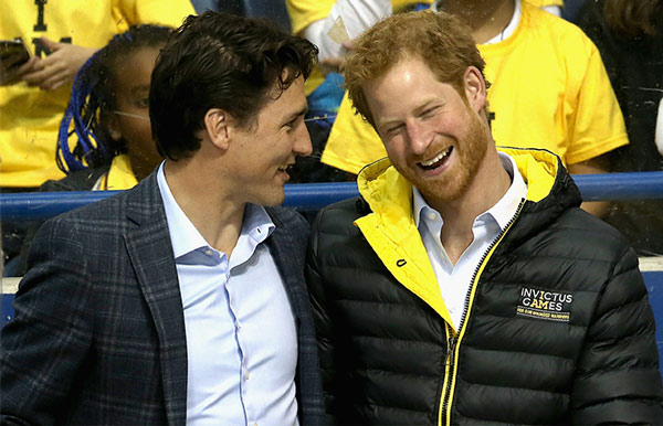 Príncipe Harry y Justin Trudeau