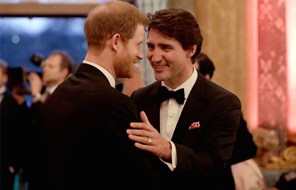 Príncipe Harry y Justin Trudeau