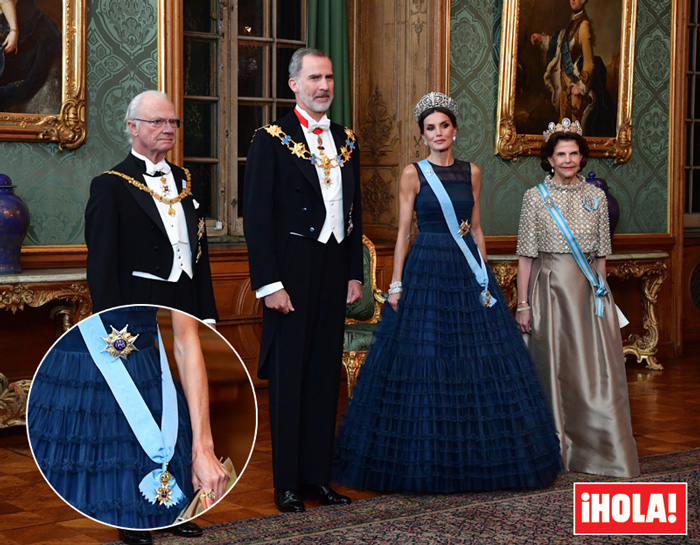 reina letizia con el rey felipe y los reyes de suecia