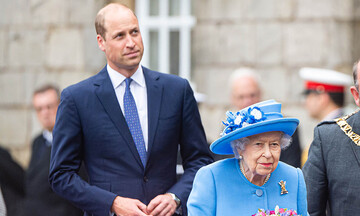 Isabel II y el príncipe Guillermo en Edimburgo