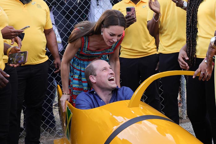 The Duke and Duchess of Cambridge got into the bobsled in Jamaica