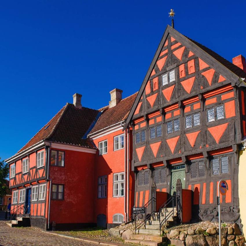 Henner Friiser Huse, una casa del siglo XVI en Middelfart.